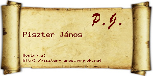 Piszter János névjegykártya